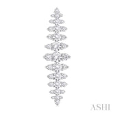 2 Ctw Waterfall Round Cut Diamond Fashion Earring in 14K White Gold